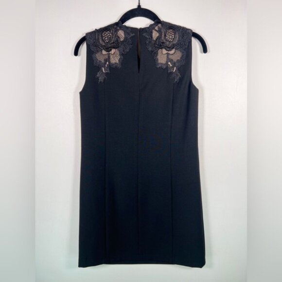 NWT BCBGMAXAZRIA VALENTINE Lace Aplique Sleeveless Black Mini Dress IZD6Y967 XXS - Picture 6 of 16